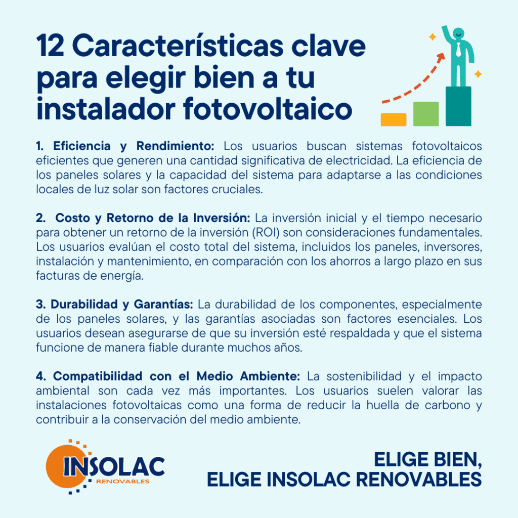 12 características claves para elegir bien a tu instalador fotovoltaico