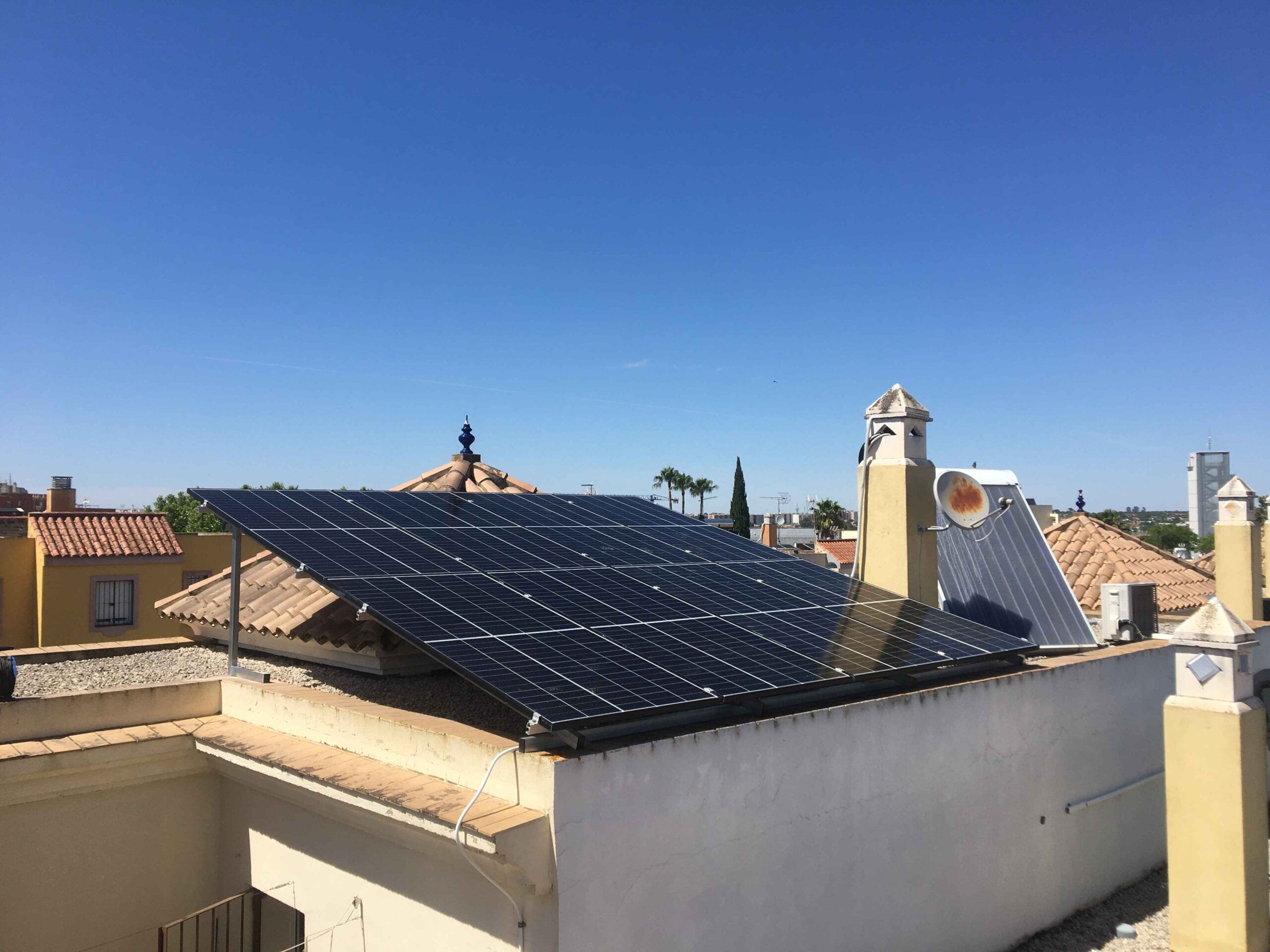 Instalación solar en pantalla