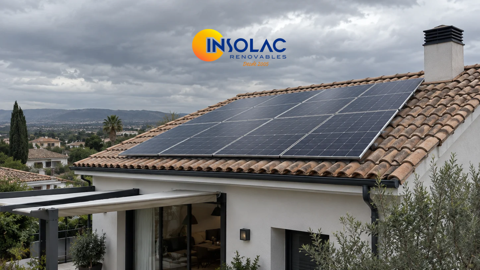 Placas solares cuando está nublado